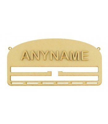 Laser Cut Personalised Large Medals or Hair Accessories Holder - Hangers and Ribbon Slots with 3D Letters